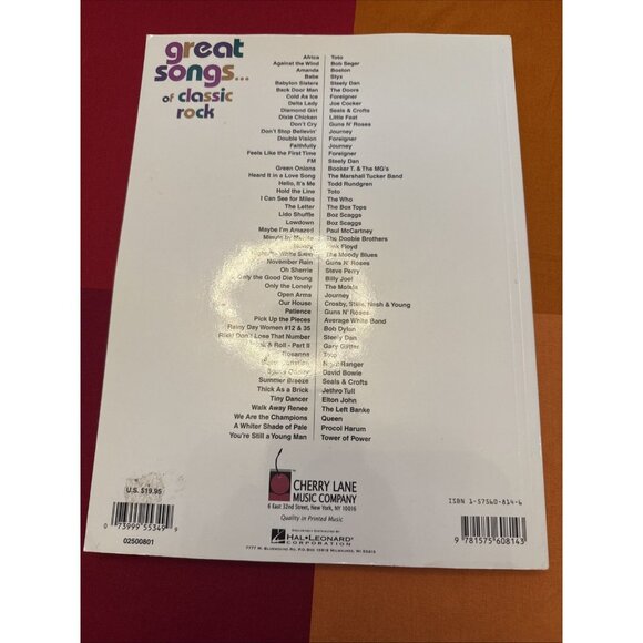 Brand New - Great Songs … Classic Rock Sheet Music Song Book. Milton Okun. New! - Picture 2 of 7